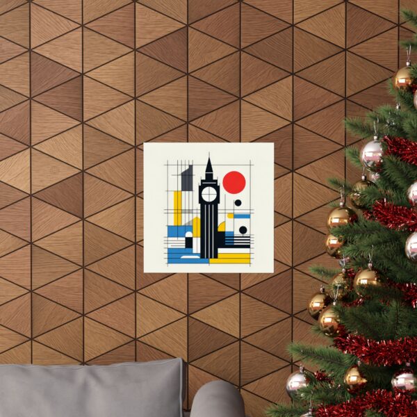 Big Ben Abstract Minimalist Wall Art Poster Bauhaus Architecture Landmark - Image 4