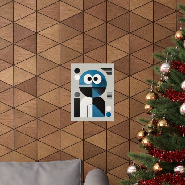 Minimalist Cookie Monster Sesame Street Wall Art, Matte Vertical Poster, Geometric Bauhaus Decor Print, Abstract Nursery Room Decor, Kids - Image 4