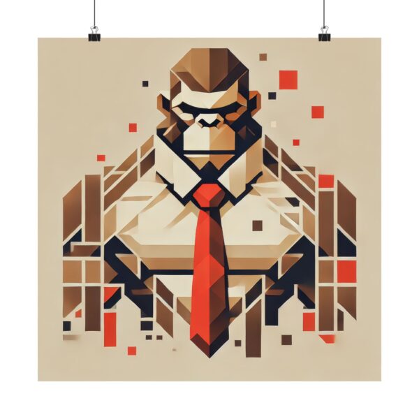 Abstract Minimalist Donkey Fan Kong Art Matte Vertical Posters, Kong Wall Art, Bauhaus Cubism Prints, Home Decor, Office Decor, Unique Gift - Image 5