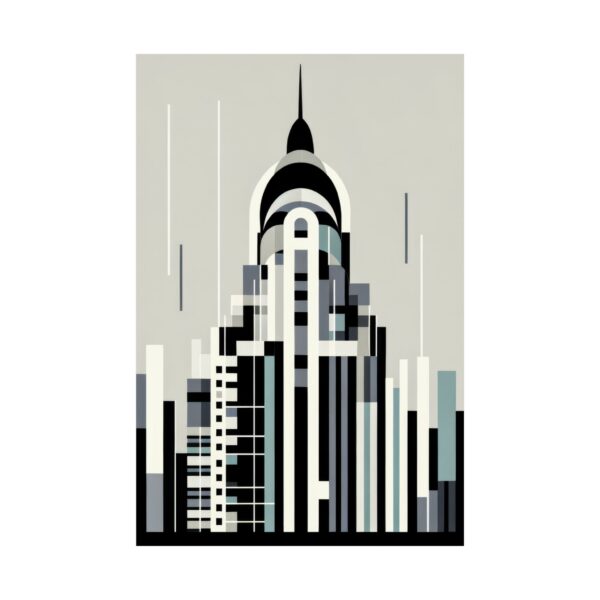 The Chrysler Building Abstract Minimalist Wall Art Poster Geometric Art Deco - Image 6
