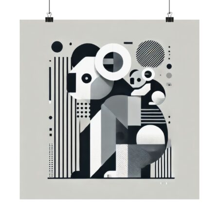 Bauhaus Koala Wall Poster, Minimalist Abstract Art Print, Matte Poster for Home Decor, Nursery Decor, Animal Lover Gift, Vertical Print