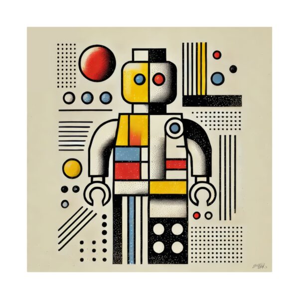 Geometric Lego Man Bauhaus Poster, Abstract Minimalist Wall Art, Cubist Matte Vertical Print, Modern Home Decor, Kids Room Decoration, - Image 6