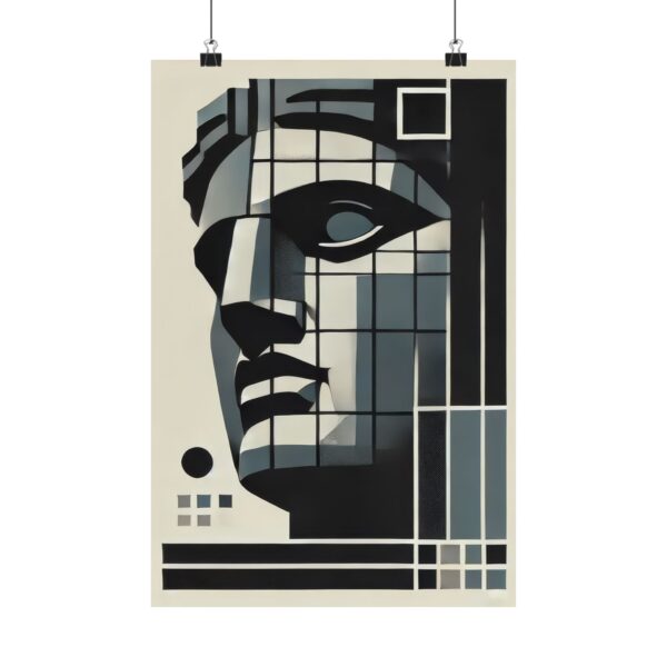 Geometric Abstract Wall Poster, David Prometheus Minimalist Art Print, Matte Vertical Decor, Modern Home Office Decor, Minimalist Geometric