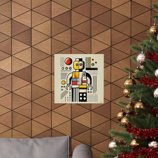 Geometric Lego Man Bauhaus Poster, Abstract Minimalist Wall Art, Cubist Matte Vertical Print, Modern Home Decor, Kids Room Decoration, - Image 4