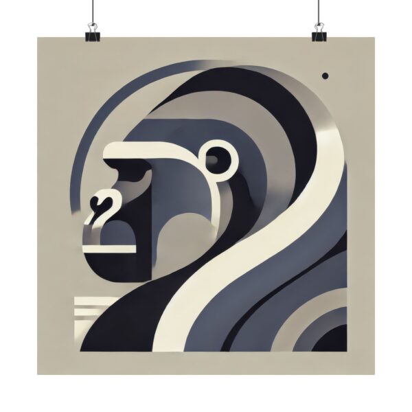 Gorilla Abstract Minimalist Bauhaus Art Wall Poster Animal