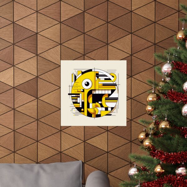 Art Poster, Pacman Pac-Man Minimalist Cubism Wall Decor, Matte Vertical Print, Abstract Art Print, Gaming Room Decor, Unique Home Decor - Image 4