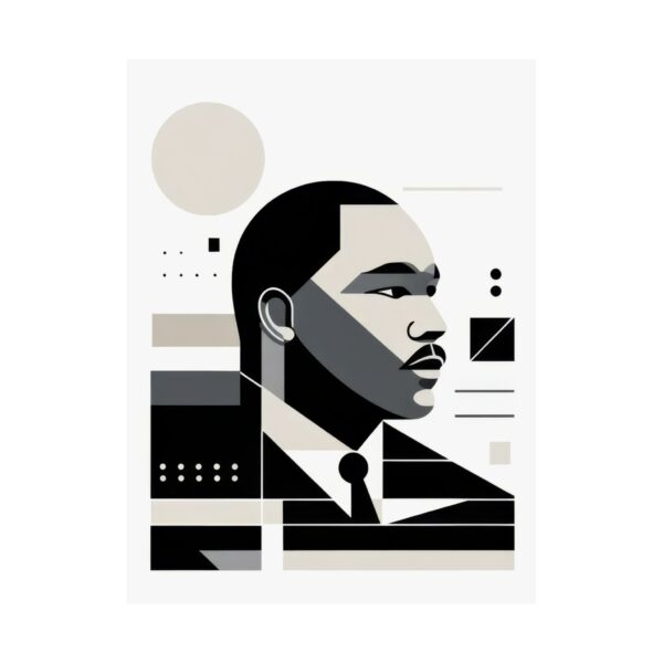 Abstract Minimalist Bauhaus Wall Art Poster, Martin Luther King Jr Matte Vertical Poster, Minimalist MLK Jr Vertical Art Print, MLK Jr - Image 10
