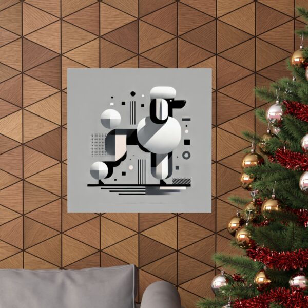 Poster Prints, Poodle Abstract Minimalist Geometric Wall Art, Bauhaus Decor, Matte Horizontal Artwork, Dog Lover Gift - Image 12