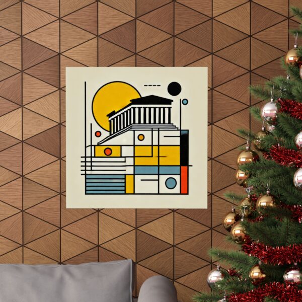 Acropolis Architecture Wall Art Poster, Abstract Bauhaus Minimalist Matte Vertical Poster, Home Decor Print, Gift for Architecture Lover, - Image 12