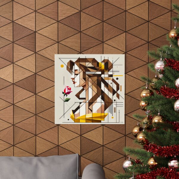 Belle Disney Princess Inspired Geometric Abstract Wall Art Poster, Minimalist Print, Matte Vertical Decor Print Gift, Beauty and the Beast - Image 8