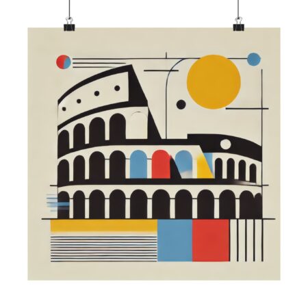 Bauhaus Abstract Poster, Geometric Minimalist Art Print, Vertical Wall Decor, Matte Print Gift Idea, Modern Scandinavian Design
