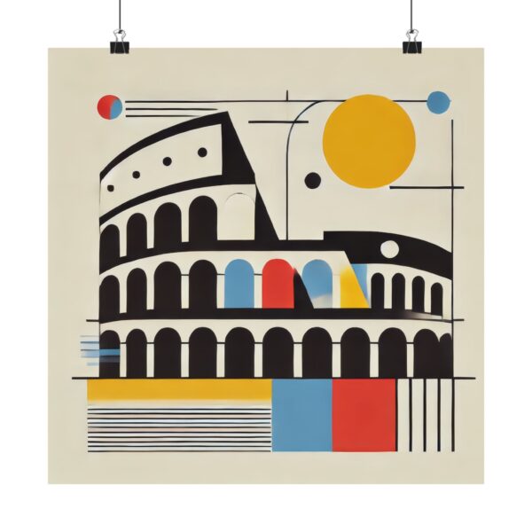 Bauhaus Abstract Poster, Geometric Minimalist Art Print, Vertical Wall Decor, Matte Print Gift Idea, Modern Scandinavian Design