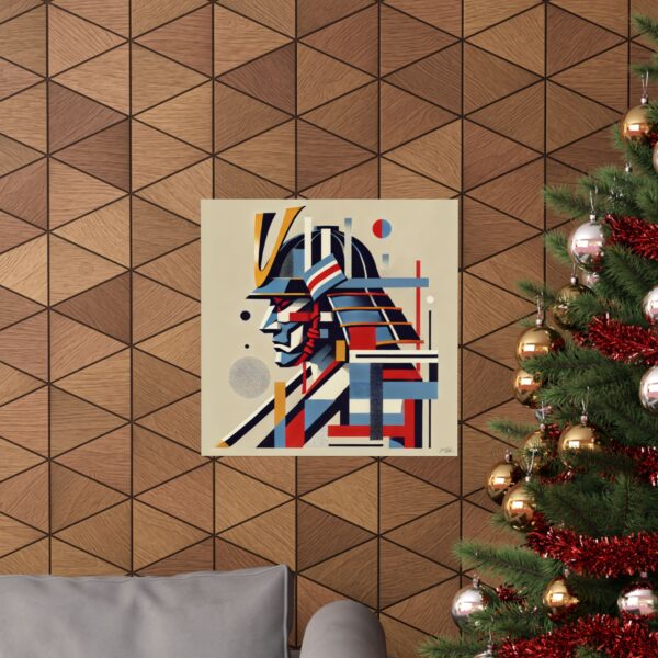Samurai Warrior Abstract Poster, Geometric Wall Art, Japan Minimalist Print, Bauhaus Cubism Decor, Matte Vertical Art Print, Warrior Poster - Image 8