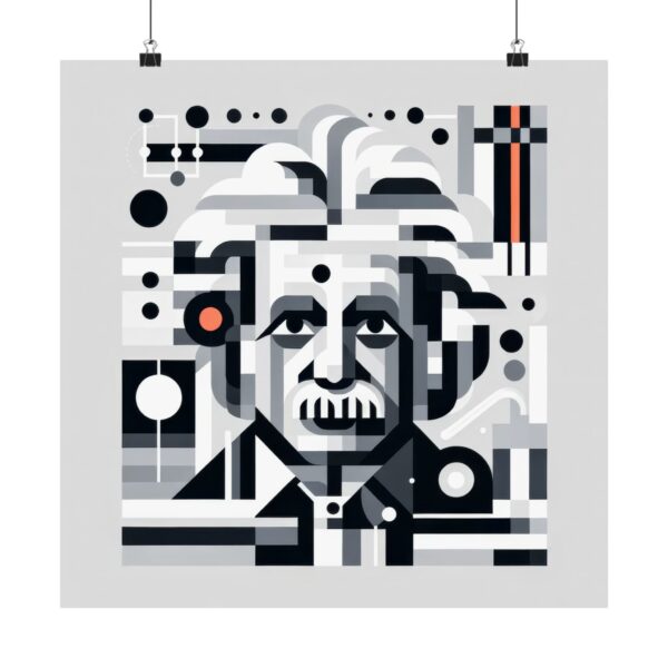 Albert Einstein Abstract Minimalist Wall Art Poster