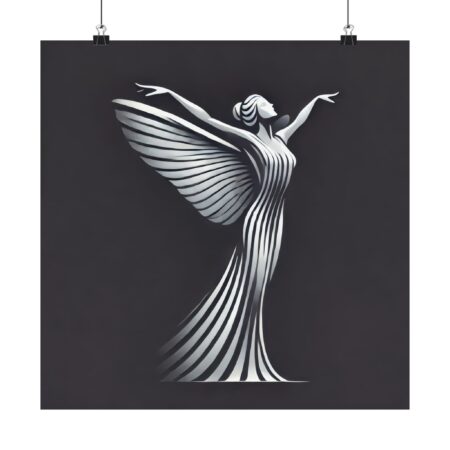 Abstract Geometric Rolls Royce Logo Wall Art Poster, Spirit of Ecstasy Minimalist Print, Bauhaus Design Decor, Matte Vertical Posters, Home