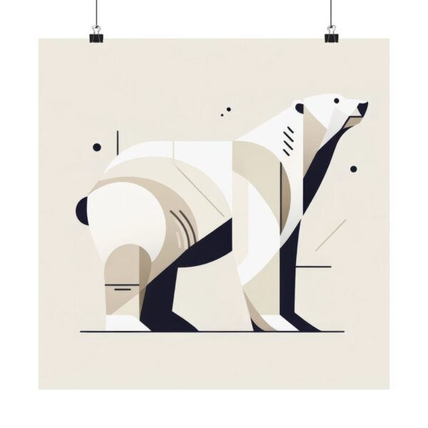 Polar Bear Abstract Minimalist Bauhaus Art Wall Poster Animal