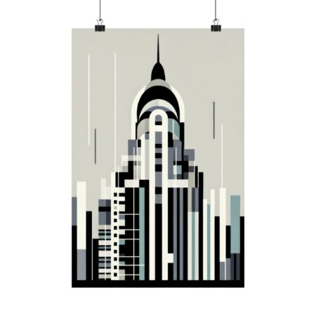 The Chrysler Building Abstract Minimalist Wall Art Poster Geometric Art Deco