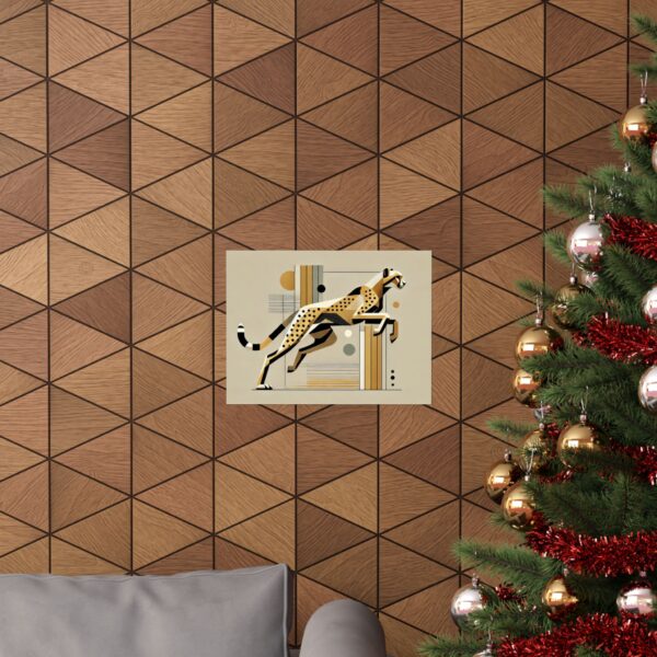 Cheetah Abstract Wall Art, Poster, Geometric Minimalist Print, Cubist Bauhaus Decor, Matte Horizontal Posters - Image 4