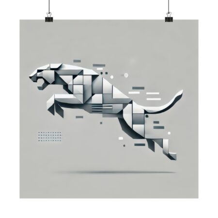 Puma Sports Logo Reimagined Abstract Minimalist Cubist Bauhaus Wall Art Poster