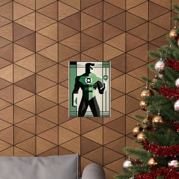 Hal Jordan Green Lantern Abstract Minimalist Cubist Wall Art Poster - Matte Vertical Posters, Art Print, Home Decor, Superhero Gift, Comic - Image 4