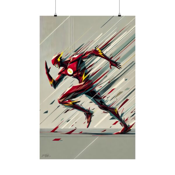 Vertical Poster, Flash DC Comics Wall Art, Geometric Abstract Minimalist Bauhaus Cubism Print, Matte Decor, Gift for Comic Book Fans, Home - Image 9