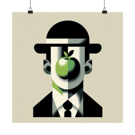 Vertical Poster, The Son of Man by Rene Magritte, Abstract Surreal Wall Art, Matte Print, Minimalist Decor, Home Office Decoration,