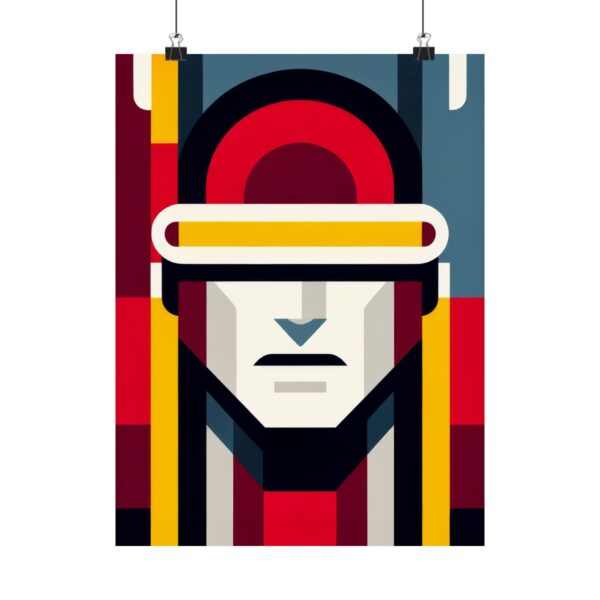 Minimalist Cyclops X-Men Bauhaus Poster, Geometric Abstract Vertical Wall Art Print, Matte Decor, Comic Book Fan Gift, Superhero Home Decor