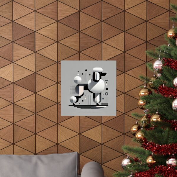 Poster Prints, Poodle Abstract Minimalist Geometric Wall Art, Bauhaus Decor, Matte Horizontal Artwork, Dog Lover Gift - Image 4