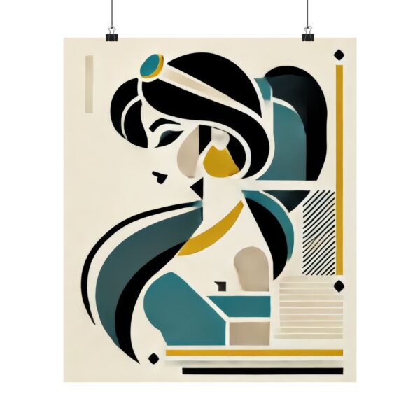 Jasmine Disney Princess Aladdin Abstract Minimalist Bauhaus Art Wall Poster Geometric - Image 65