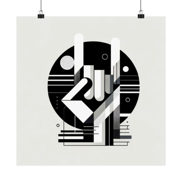Sign of the Goat Rock and Roll Rock "n" Roll Finger Symbol Abstract Minimalist Bauhaus Art Wall Poster
