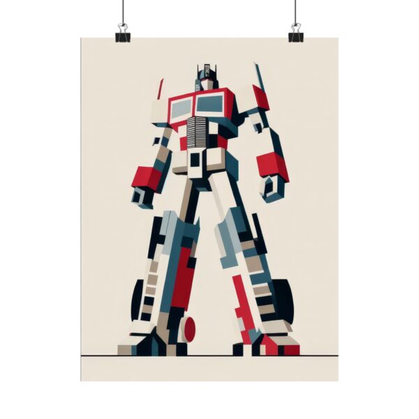 Geometric Optimus Prime Transformers Abstract Minimalist Wall Art Poster, Matte Vertical Print Decor, Home Office Decoration, Gift for