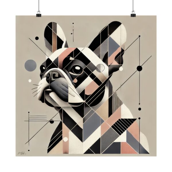 Dog Lover Wall Art, French Bulldog Minimalist Poster, Geometric Bauhaus Print, Cubist , Matte Vertical Art Print, dog Frenchie - Image 5