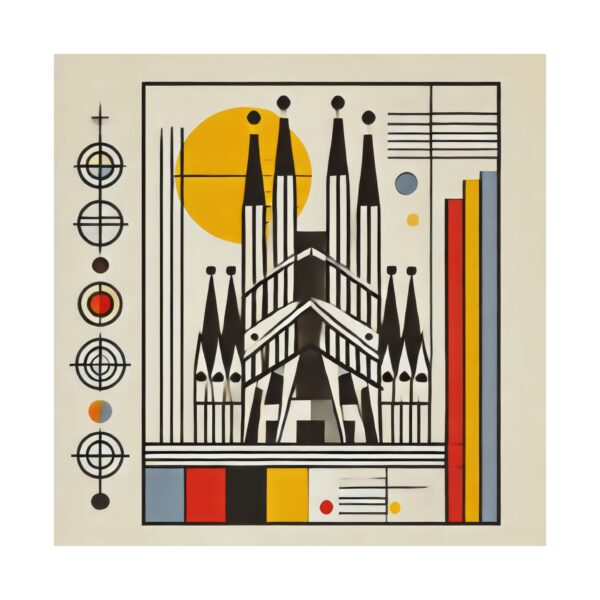 Basílica de la Sagrada Família Cathedral Abstract Architecture Minimalist Bauhaus Gemetric Poster Wall Art - Image 2