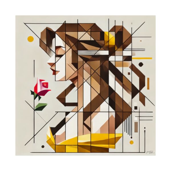 Belle Disney Princess Inspired Geometric Abstract Wall Art Poster, Minimalist Print, Matte Vertical Decor Print Gift, Beauty and the Beast - Image 2