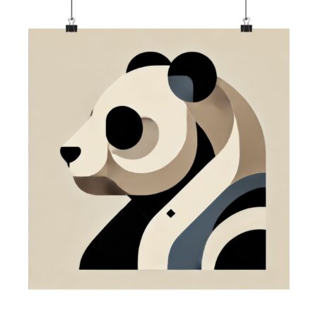 Panda Bear Abstract Minimalist Wall Art Bauhaus