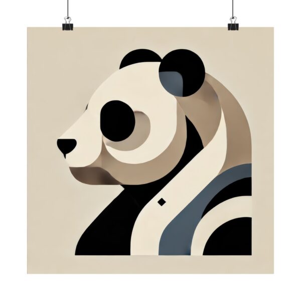 Panda Bear Abstract Minimalist Wall Art Bauhaus