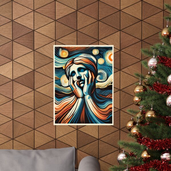 Abstract Expressionism Matte Vertical Posters, Edvard Munch Bauhaus Wall Art, Minimalist Decor Print, Scream Reimagined, Home Office Decor, - Image 8