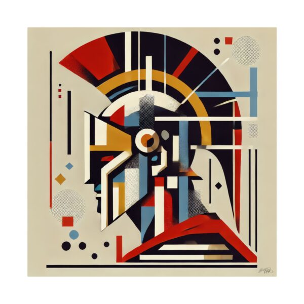 Abstract Minimalist Wall Art Poster, Spartan Warrior 300 SPartacus Leonidas Geometric Bauhaus Cubism, Matte Vertical Posters, Home Decor, - Image 2