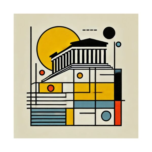 Acropolis Architecture Wall Art Poster, Abstract Bauhaus Minimalist Matte Vertical Poster, Home Decor Print, Gift for Architecture Lover, - Image 2