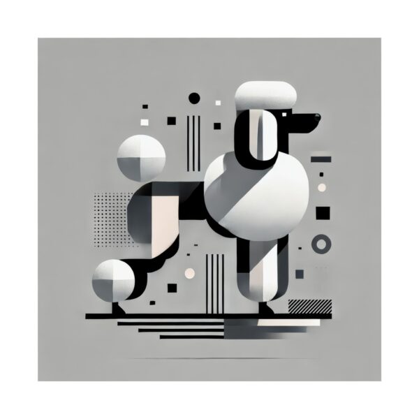 Poster Prints, Poodle Abstract Minimalist Geometric Wall Art, Bauhaus Decor, Matte Horizontal Artwork, Dog Lover Gift - Image 6