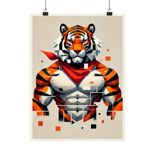 Tony the Tiger Frosted Flakes Mascot Cereal Nostalgia Abstract Minimalist Wall Art Poster Geometric Bauhaus Colorful