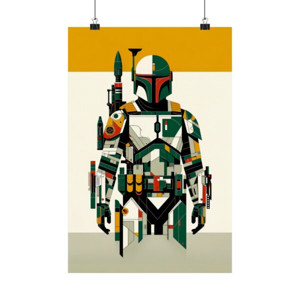 Boba Fett Poster, Minimalist Star Wars Art Print, Matte Vertical Wall Decor, Fan Art Gift, Abstract Galactic Empire Decor