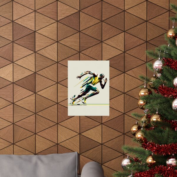 Usain Bolt Abstract Sports Poster, Minimalist Jamaica Geometric Wall Art Print, Matte Vertical Decor, Olympics Gift, Athletic Room Decor, - Image 4