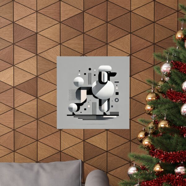 Poster Prints, Poodle Abstract Minimalist Geometric Wall Art, Bauhaus Decor, Matte Horizontal Artwork, Dog Lover Gift - Image 8