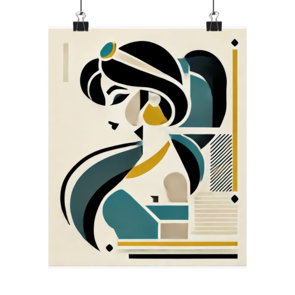 Jasmine Disney Princess Aladdin Abstract Minimalist Bauhaus Art Wall Poster Geometric