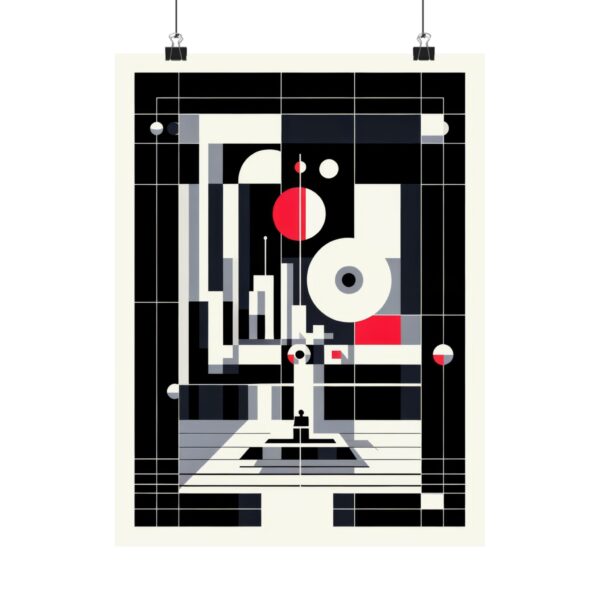 Vertical Posters, Space Odyssey Movie Poster Wall Art, Abstract Bauhaus Minimalist Geometric Hal, Matte Print, Home Decor