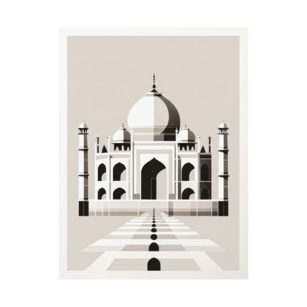 Geometric Taj Mahal India Architecture Bauhaus Abstract Minimalist Wall Art Poster, Matte Vertical Posters, Home Decor, Office Decor, Gift - Image 2