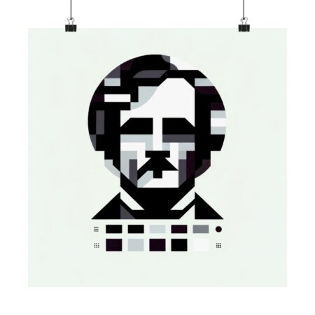 Edgar Allan Poe Raven Abstract Bauhaus Vertical Poster, Minimalist Geometric Art Print, Poe Lover Gift, Home Decor, Dorm Room Wall Art,