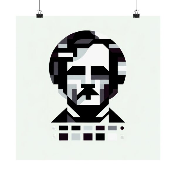 Edgar Allan Poe Raven Abstract Bauhaus Vertical Poster, Minimalist Geometric Art Print, Poe Lover Gift, Home Decor, Dorm Room Wall Art,