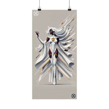 Bauhaus Abstract Poster, X-Men '97 Storm Minimalist Wall Art, Matte Vertical Print for Marvel Fan Gift, Superhero Home Decor, Comics Room